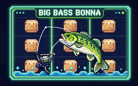 Big Bass Bonanza Slot mit Angel-Thema und Neon-Wasser-Design bei XON Casino