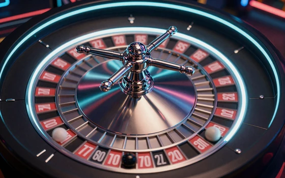 Online Roulette Kessel mit leuchtender Neon-Beleuchtung im Premium-Design